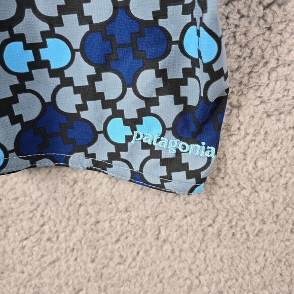 Patagonia Board Shorts Men's Geometric Blue Side Zip Pocket Lightweight Size 40 - Picture 5 of 13